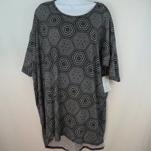 LuLaRoe Women's XL Black and White Patterned Shirt